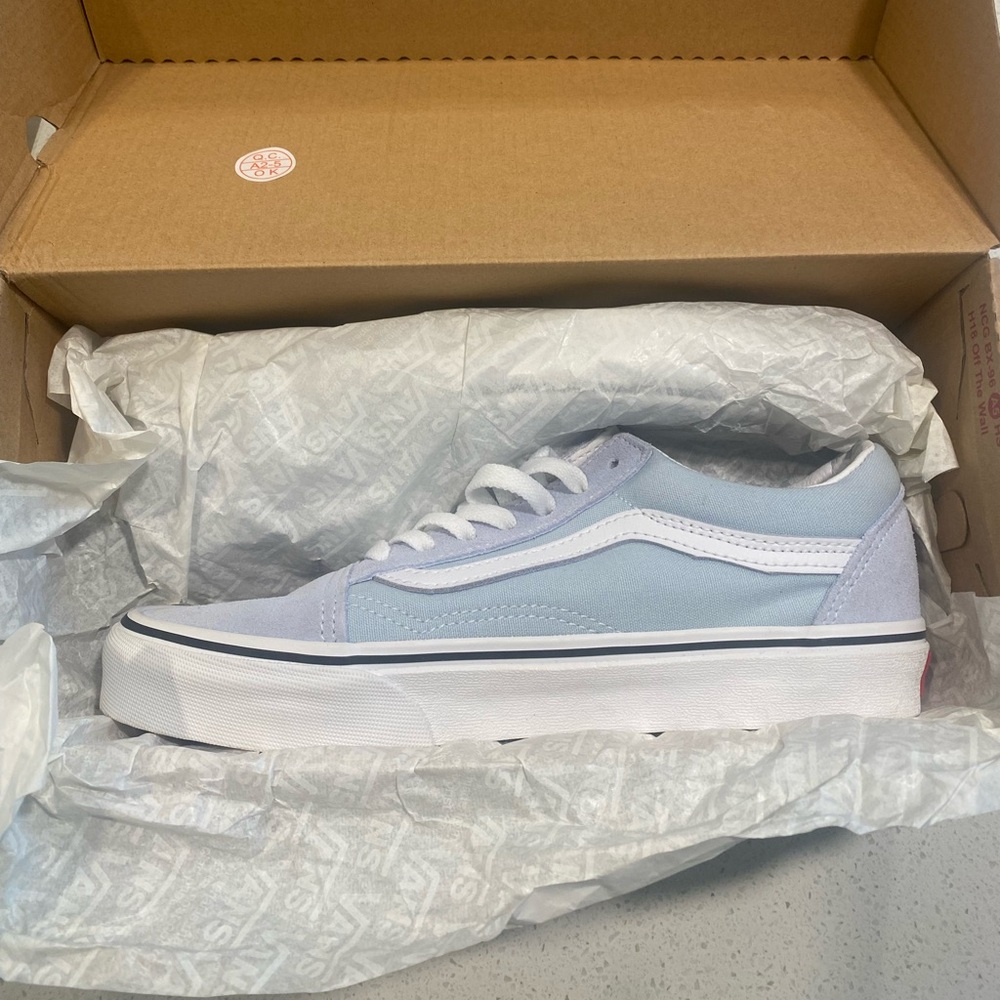 Baby blue old skool vans